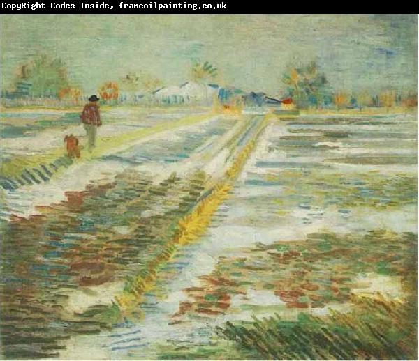 Vincent Van Gogh Landscape with Snow